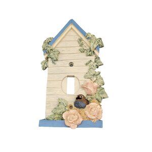 Vicki Lane Light Switch Cover Bluebird Roses Ivy Birdhouse Ceramic Composite